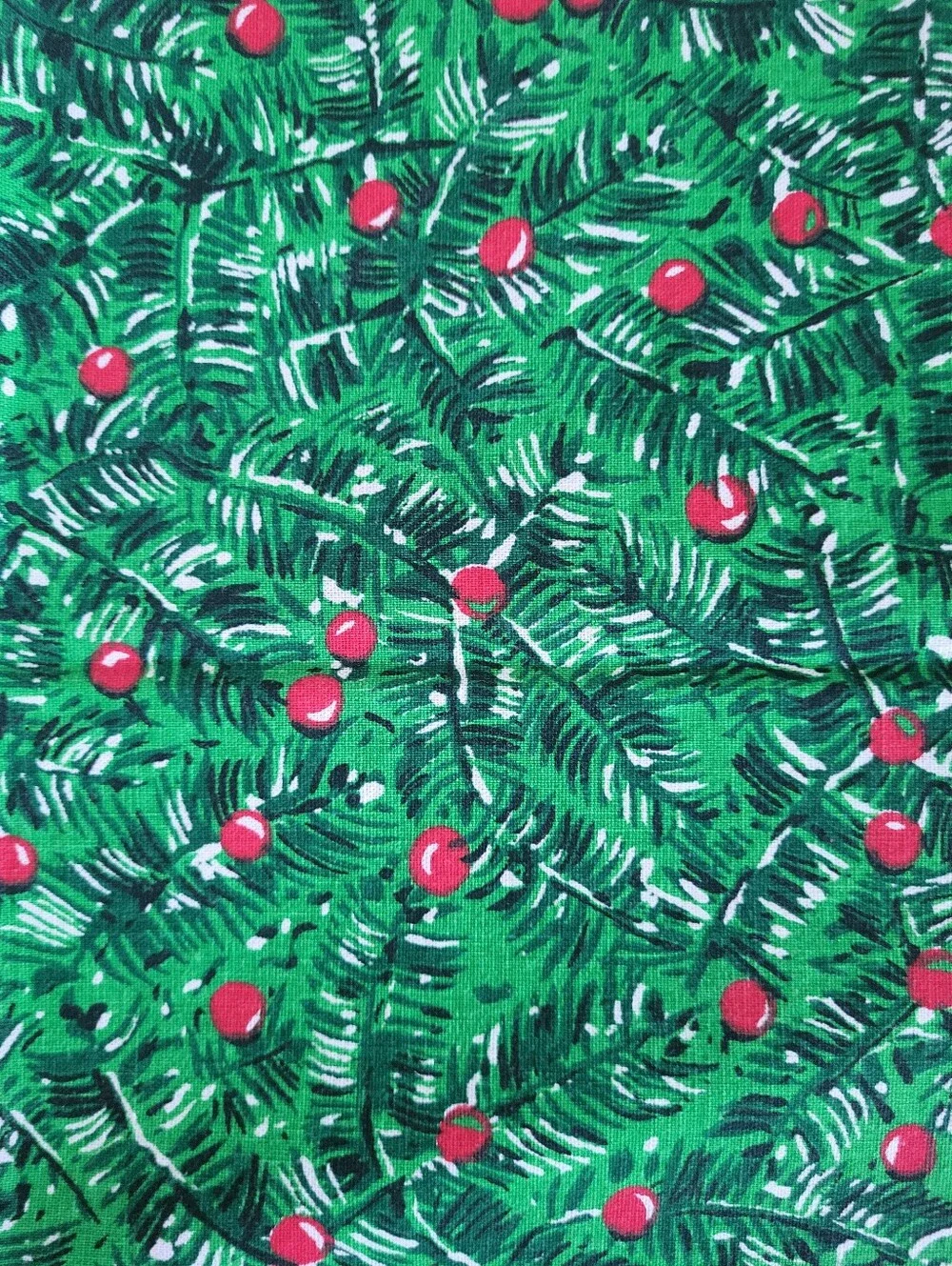 Vintage Holiday Square Cotton Napkins Set Of 5 Green/Red